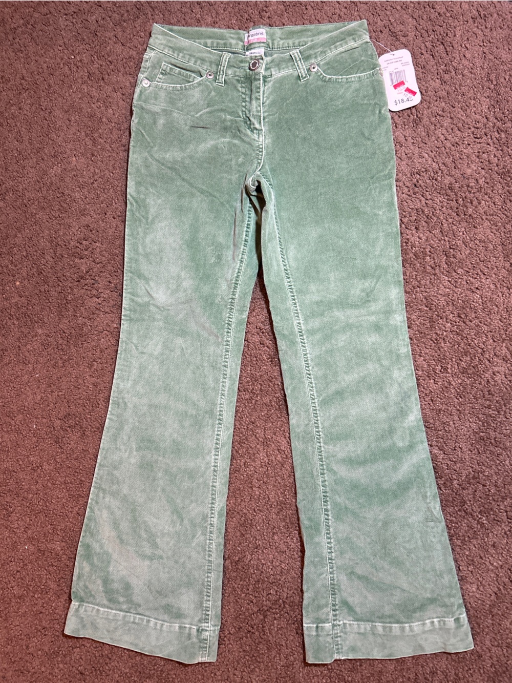 No Boundaries Washed Sage Green Flare Jeans